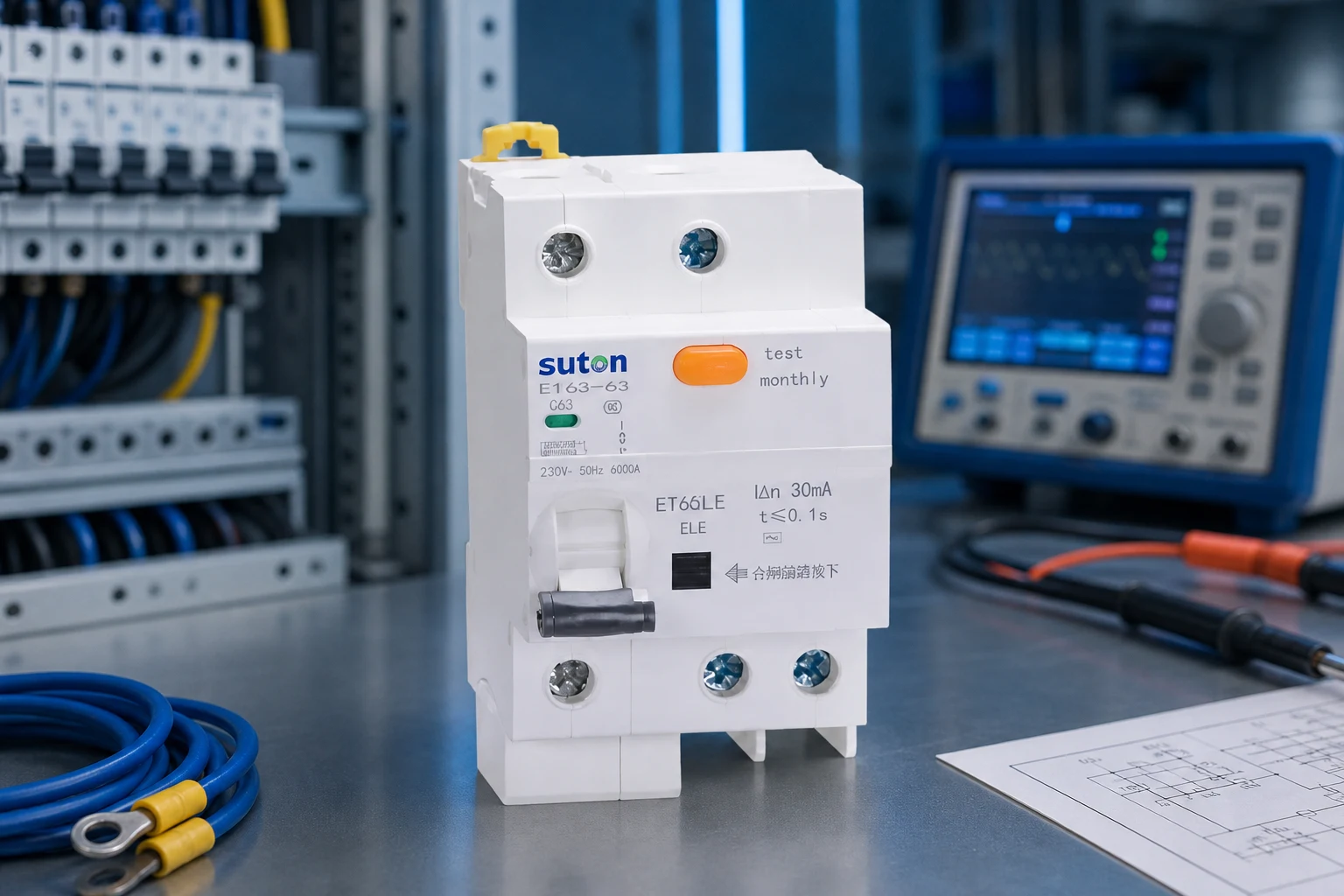 SUTON mcb — official product photo with illustrative scene background (not a real site photo)