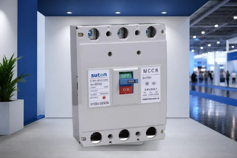 Mccb Breaker concept illustration for panel builders (illustrative background, not a site photo)