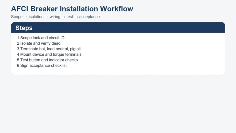 Install and Wire AFCI Breakers with a Controlled Panel Sequence