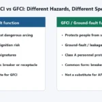 AFCI vs GFCI hazard comparison for panel builders