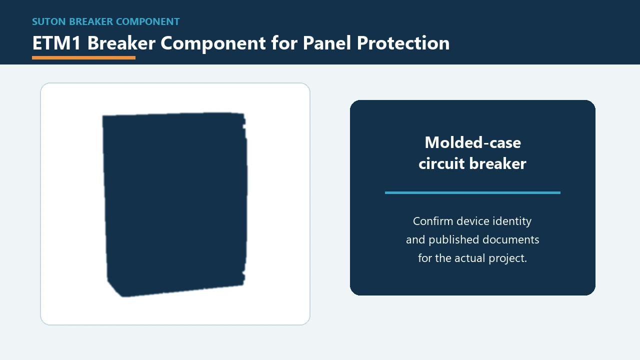 SUTON ETM1 breaker component silhouette for panel protection