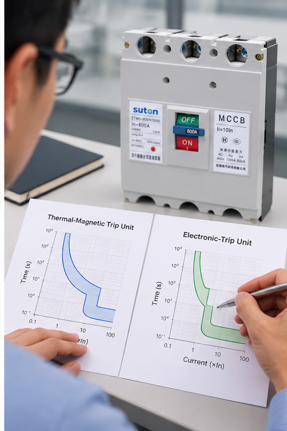 Thermal-magnetic versus electronic-trip MCCB product reference scene 3