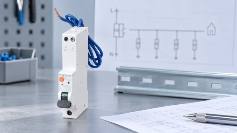 SUTON ETB9LAF-40 arc fault device on a panel specification desk