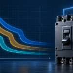 Circuit breaker beside multiple time-current trip curve bands