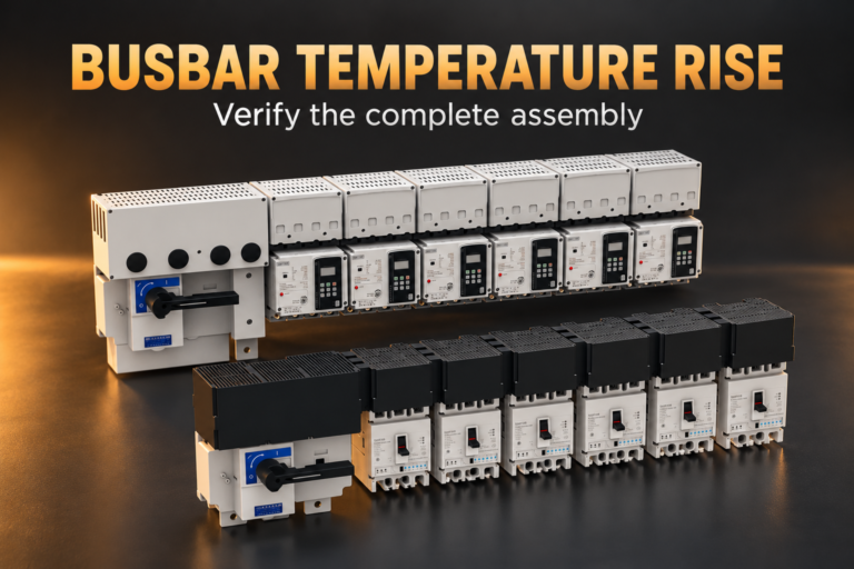 SUTON ETFZX enclosed busbar system: disconnected product on a dark editorial background
