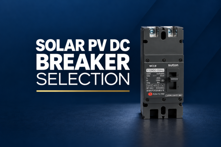 SUTON ETZM PV molded-case DC circuit breaker with a centered crop-safe article heading