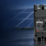 SUTON ETZM-PV two-pole molded-case DC circuit breaker: disconnected product on a dark editorial background