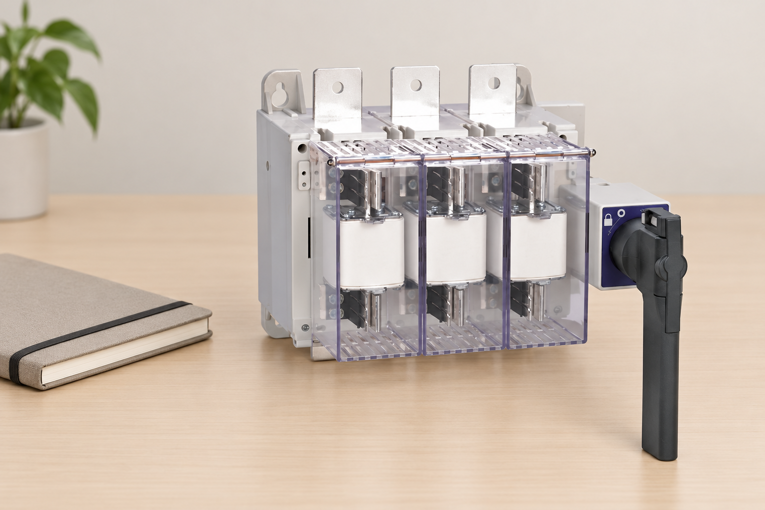 SUTON ETGLR three-fuse switch-disconnector: front exterior for specification review