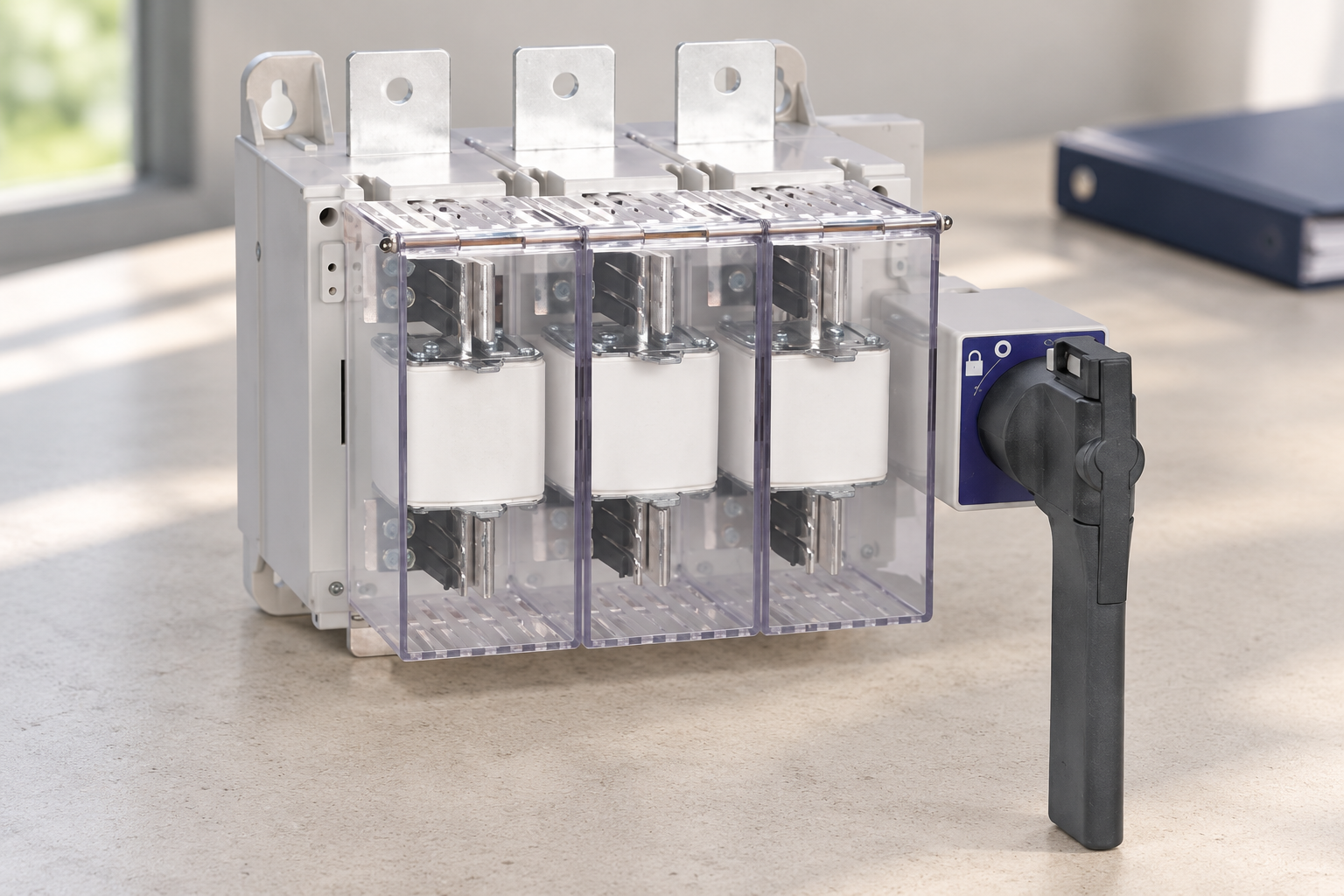 SUTON ETGLR three-fuse switch-disconnector: front exterior for specification review