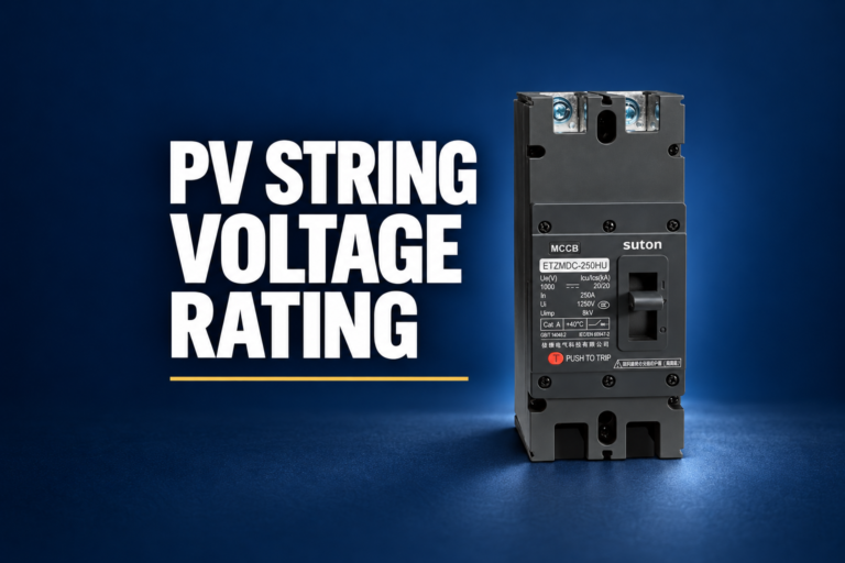 SUTON ETZM PV molded-case DC circuit breaker with a centered crop-safe article heading
