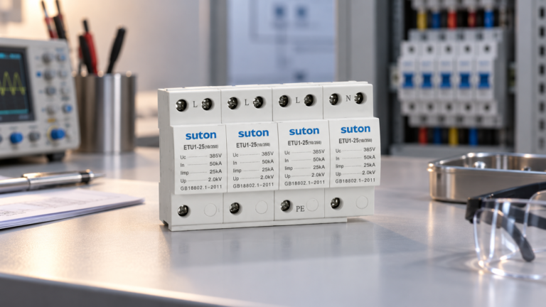 Single-Phase vs Three-Phase SPD Wiring Arrangements — SUTON product reference illustration