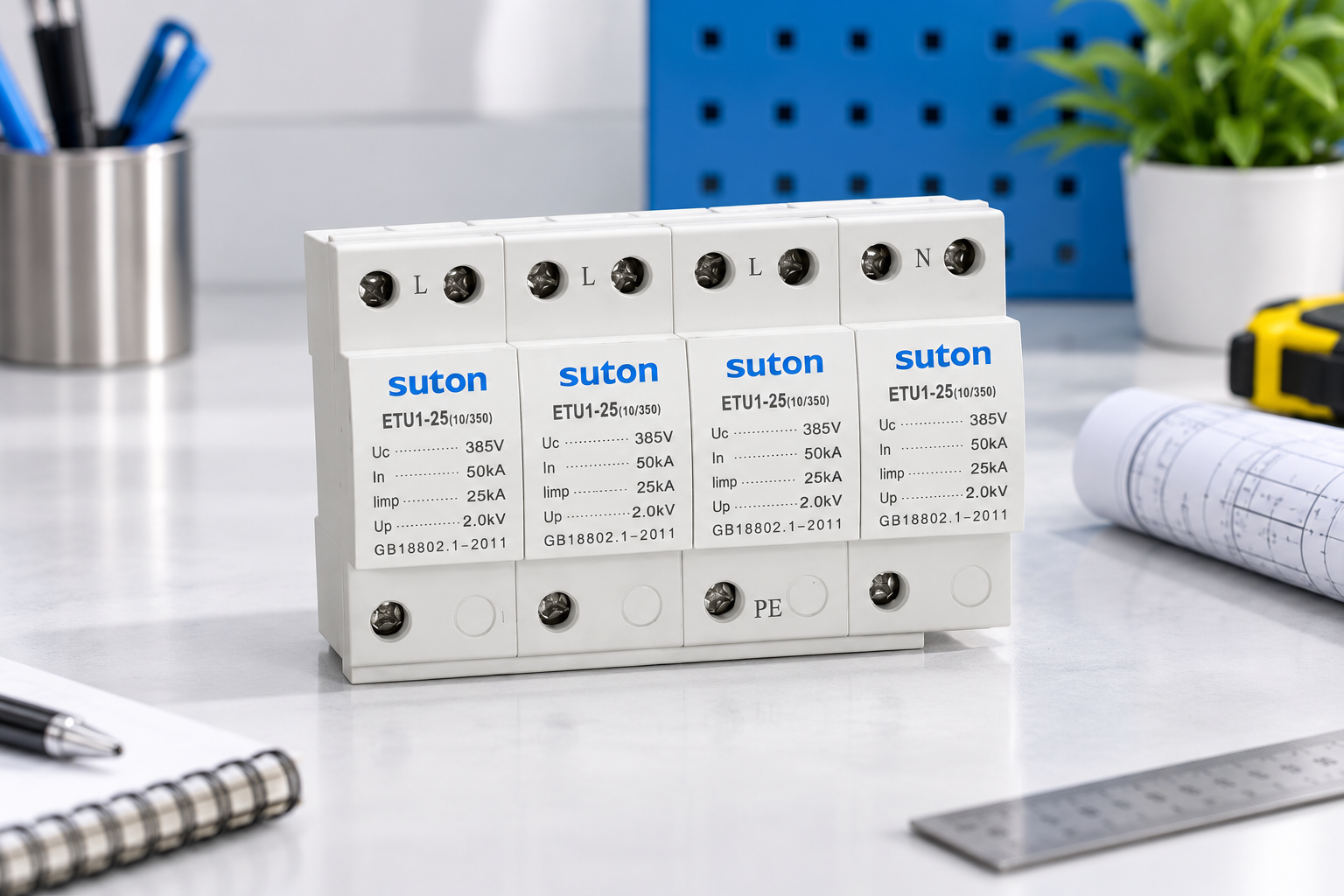 SPD Uc, Up, In and Imax Ratings Explained — SUTON product exterior reference view