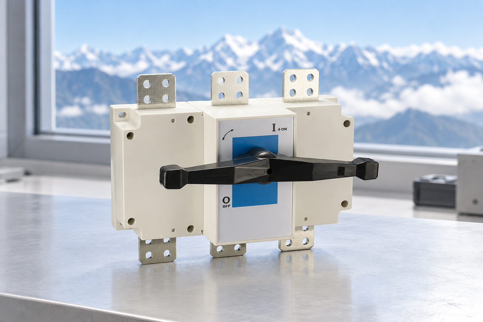 HGL(ETGL) series Load disconnector: complete product on a pale engineering bench