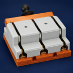 HD11F HS11F Series Open-Type Knife Switches with Protective Cover: complete product on a dark studio background