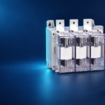 SUTON ETGLR three-fuse switch-disconnector: disconnected product on a dark editorial background