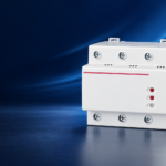 SUTON DZ47-125V1 automatic-reset voltage protector family: disconnected product on a dark editorial background