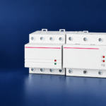SUTON DZ47-125V1 automatic-reset voltage protector family: disconnected product on a dark editorial background